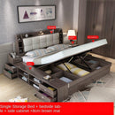 Nordic Bed Storage Cabinet Bed 1.35/1.5m/1.8M Bedroom Double Bed King Size with Side Drawer