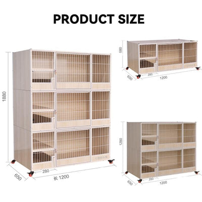 Pet Supplies Cabinet Breeding House Foster Cage Cat Three-layer Solid Wood Large Multi-storey Villa