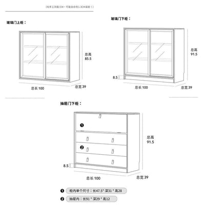 Koala Nordic Solid Wood Bookcase Combination, Floor Standing Living Room, Storage Cabinet, Simple