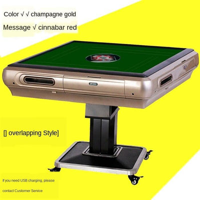 Mute Automatic Mobile Folding High Dual-purpose Machine Mahjong Table Household Four-port Roller