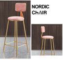 SEVEN Nordic Bar Chair Simple Modern Bar Chair High Stool Family Back High Chair Dining Chair Net