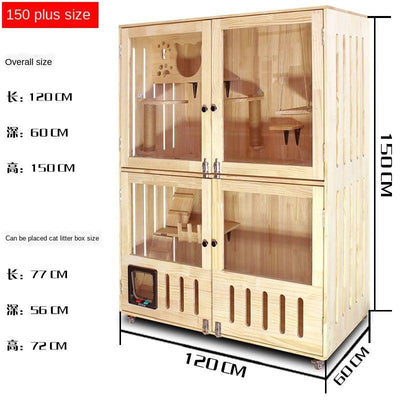 Wood Four Solid Seasons Universal Closed Luxury Apartment House Household Cat Cabinet