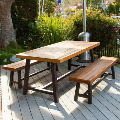 Furniture Mall Solid Wood Table Iron Outdoor Table and Chair Loft Rectangular Retro Desk American