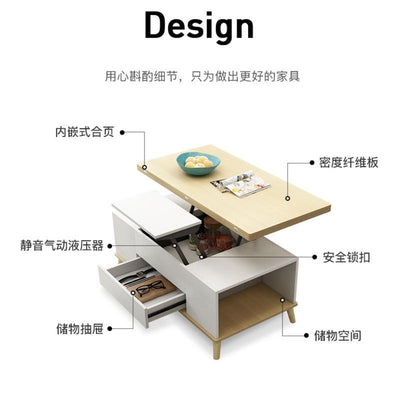 Upgrade Lifting Coffee Table Dual-use Dining Table Family Living Room Household Multi-functional