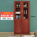 LAL Bookcase Bookshelf Cabinet Combination Office Solid Wood Filing Cabinet With Lock Glass Door