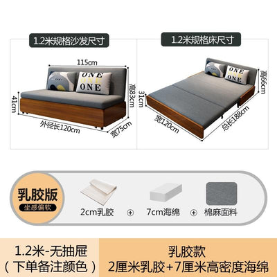 Kinbolee Foldable Room Sofa Bed Sofa Living Bed Small Dual-purpose Family Multifunctional 1.5m