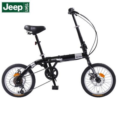 JEEP 16 Inch Folding Bicycle Men And Women Adult Foldable Bicycle Universal City Commuter Road Bike