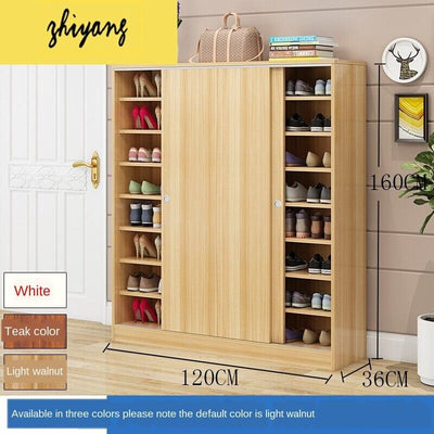 Solid Wood Multi-functional Multi-layer Simple Hallway Cabinet Economical Household Shoe Rack Large