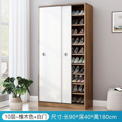 Shoe Rack Home Entrance Simple Modern High Vertical Sliding Door Shoe Rack Balcony Storage Solid