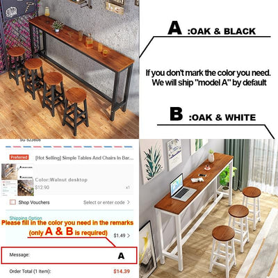 [Hot Selling] Simple Tables And Chairs In Bar, High Table Bar On The Wall Of Modern Milk Tea Shop