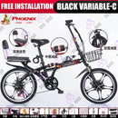 Phoenix Foldable Bicycle 7-speed Variable Speed Bicycle High-carbon Steel Folding Bike Subway Travel