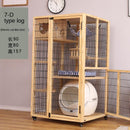 Cage Home Japanese Solid Wood Apartment with Toilet Luxury Cabinet Cat Nest House Villa