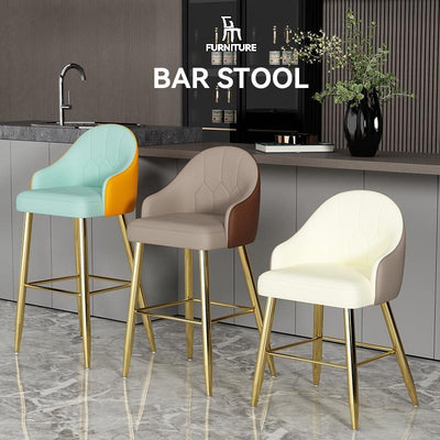 Bar Chair Modern Simple Light Luxury Household Bar Stool Thickened Iron Back Chair Comfortable Soft