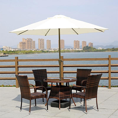 Baojing outdoor tables and chairs with umbrella courtyard leisure furniture garden iron balcony