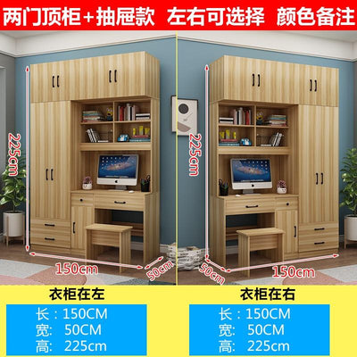 Wardrobe Integrated With Computer Desk Small Apartment Combination Cabinet Table Home Wardrobe-042