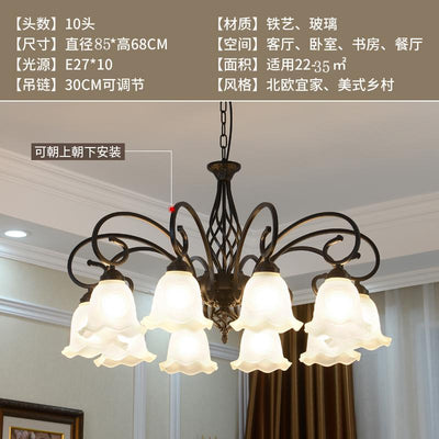 Clhjfa Hanging Lights European Iron Living Room Lamp American Bedroom Dining Room Lighting Simple