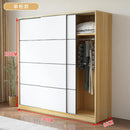 (MUWU) Modern 2021 Wardrobe Nordic Simple Economy Family Bedroom Rental Room Solid Wood Sliding Door