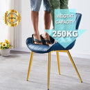 DF Upgrade Dining Chair With Gold Legs Waterproof Leather Nordic Chair Home Back Stool