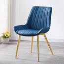 DF Upgrade Dining Chair With Gold Legs Waterproof Leather Nordic Chair Home Back Stool