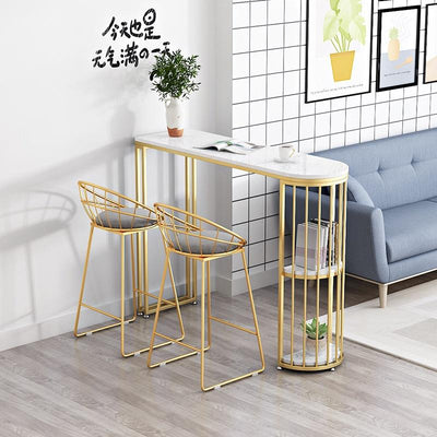 JUZHUXUAN marble Nordic slate bar table home simple modern light luxury living room against the wall