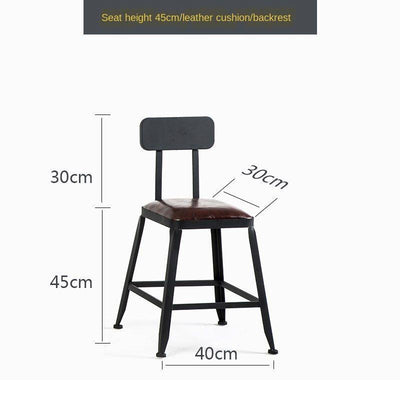 Bar Chair High Stool Iron Family Backrest Bar Bench Table And Chair Modern Simple Tall Chairs Bar