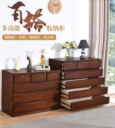 Solid Wood Bedroom Living Room Special Price Economical Chest of Drawers Storage Cabinet Ikea