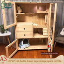 Pazazz Real Wooden Cage Villa Apartment Home Oversized Multi-storey Indoor Cat House with Toilet