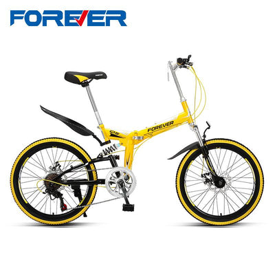 Forever Foldable Mountain Bicycle 7 Speed Shimano Accessories 22 Inch Dual Shock Trail Folding Bike