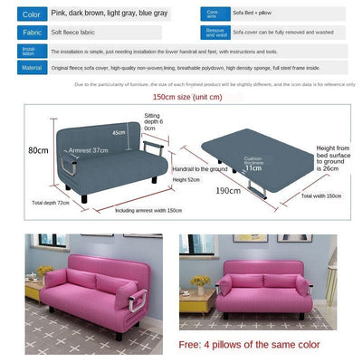 Folding Sofa Bed Dual-use Single Simple Family Double Nap Theme Portable Lazy Lounge Ruse Lunch