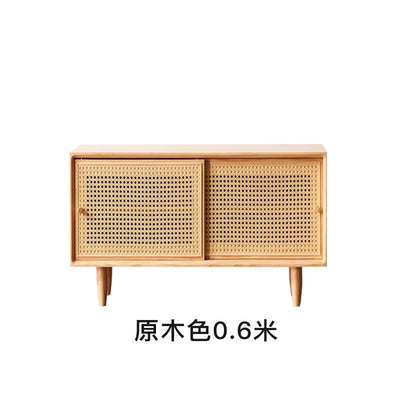 GC Shoe Rack Bench Rattan Woven Shoe Cabinet Integrated Household Doorstep Sitting Low Solid Wood