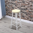 High Chair Bar Stool Minimalist Fashion Creative Steel Wood Thickened Dining Chair（70cm）