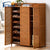 Rattan solid wood Shoe cabinet deodorant large capacity breathable Shoe rack with cabinet door