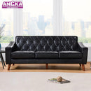 Day American living room bedroom pull buckle leather sofa Nordic small office single double