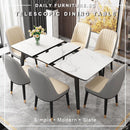 DF Sintered Stone Dining Table Set Extendable Marble Long Table and Chair