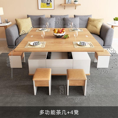 【Free Shipping】Lifting Coffee Table Dining Table Dual-use Small Apartment Living Room Home Modern