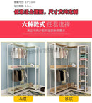 New Bedroom Rack Floor Coat Room Corner Open Simple Iron Hanger Wooden Hanging Wardrobe Combination