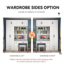 Kinbolee Wardrobe With Table Solid Wood Wardrobe Combination For Bedroom Small-family Furniture