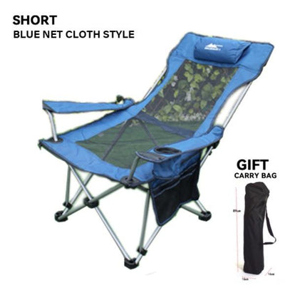 WONZOM Outdoor Foldable Chair Casual Portable Field Camping Chair Arm Chair Recliner Lounge Chair