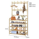 Shoe rack light luxury multi-layer shoe cabinet metal shoe rack multi-functional two-in-one coat