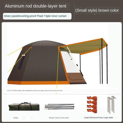 Adventure Camel Outdoor Full-automatic Thickened Rainstorm-proof Camping Aluminum Rod 3-4-person