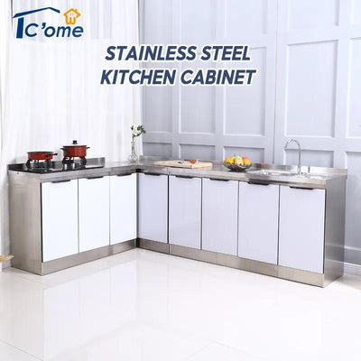 Kitchen Cabinet Sink Cabinet Stainless Steel Simple Assembly Cupboard Kitchen Stove Cabinet Kitchen