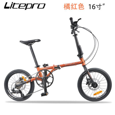 Litepro 9-speed Foldable Bicycle 16inch Adult Folding Bike With Variable Speed Road Bike Cycling