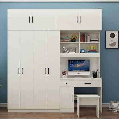 Wardrobe Integrated With Computer Desk Small Apartment Combination Cabinet Table Home Wardrobe-042