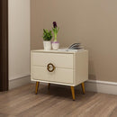 Nordic White Wax Solid Wood Bedside Table Custom-made Modern Leather Storage Cabinet with Ins Style