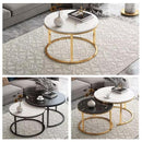 2 In 1 Nordic Coffee Table Modern Light Luxury Round Side Table Set Living Room Sofa Tea Table