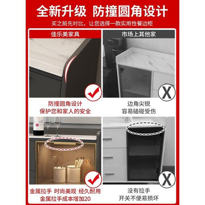 Zcm Sideboard Kitchen Cabinet Cupboard Household Kitchen Storage Rack Locker Tea Cabinet Wine