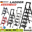 12🔥12 SHANJIE Ladder Carbon Steel Folding Step Ladder Thickened Widened Multi-functional