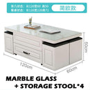 Foldable Dining Table Marble Table Top Small Apartment Home Retractable Coffee Table Folding Table