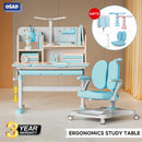 Ergonomic Kids Study Table Children Kids Table and Chair Set, Height Adjustable Student Study Table
