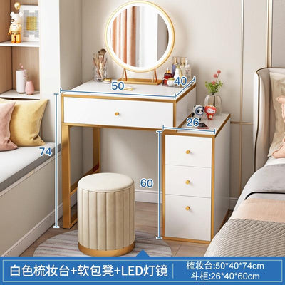 YICHANG Dressing Table With Mirror Light Luxury Style Vanity Table Bedroom Makeup Table With LED